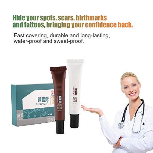 Corrector de tatuajes - Corrector de piel - Impermeable - Para manchas oscuras, cicatrices, vitiligo y más - Maquillaje para cubrir tatuajes - Uso en el cuerpo, para piernas, para hombres y mujeres
