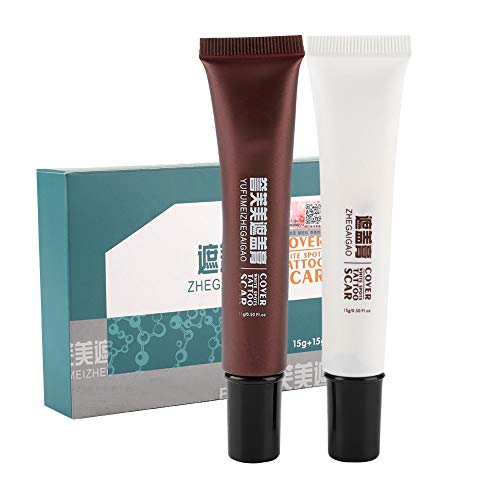 Corrector de tatuajes - Corrector de piel - Impermeable - Para manchas oscuras, cicatrices, vitiligo y más - Maquillaje para cubrir tatuajes - Uso en el cuerpo, para piernas, para hombres y mujeres