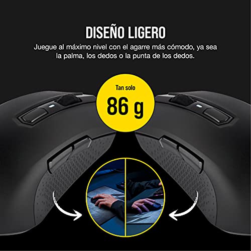 Corsair M55 RGB PRO, Ratón Óptico, Tamaño Único, Negro
