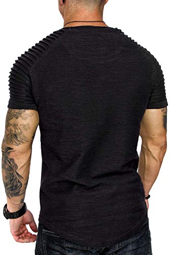 Coshow Sportswear Collection - Camiseta de ejercicios para hombre, camiseta deportiva de entrenamiento, musculación, Hombre, Color negro., extra-large