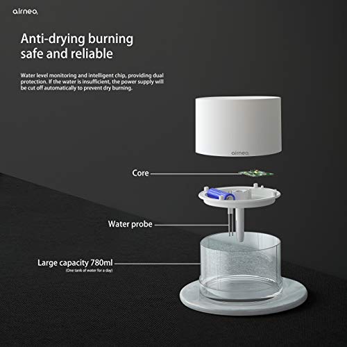Cover Brands Airneo HM1 - Humidificador portáil inalámbrico. Nebulizador, purifica e hidrata el Ambiente. Ultra silencioso, luz LED, Relax y Comfort. Capacidad: 780 ml. Apagado automático.