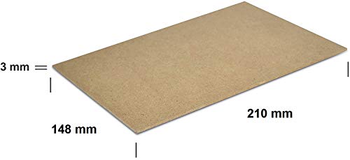 Creative DECO 10 x A5 MDF Tablero Madera | 148 x 210 x 3 mm Corte por Laser, CNC Router, Modelado, Calado, Bricolaje, Manualidades