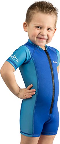 Cressi Shorty Kid Monoshort Infantil en Neopreno de 1.5/2mm, Unisex niños, Azul/Azul Claro, S (2 Años)