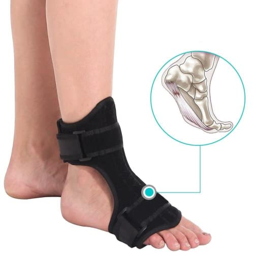 Crethink Férula nocturna de fascitis plantar, férulas nocturnas ajustables para alivio de la fascitis plantar, dolor de tobillo en el pie, dolor de talón, soporte de tendinitis de Aquiles