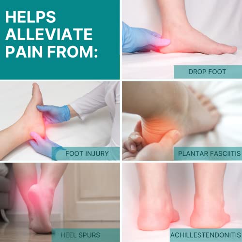 Crethink Férula nocturna de fascitis plantar, férulas nocturnas ajustables para alivio de la fascitis plantar, dolor de tobillo en el pie, dolor de talón, soporte de tendinitis de Aquiles