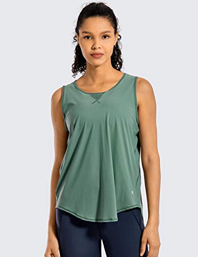 CRZ YOGA Camiseta Deportiva de Tirantes Prendas Deportivas para Mujer de Fitness Espalda Abierta Enebro 46