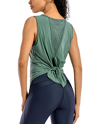 CRZ YOGA Camiseta Deportiva de Tirantes Prendas Deportivas para Mujer de Fitness Espalda Abierta Enebro 46