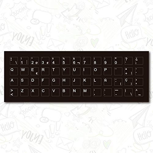 CUAC REVOLUTION Pegatina Real Sticker para Teclado ESPAÑOL Impresa EN Vinilo Negro