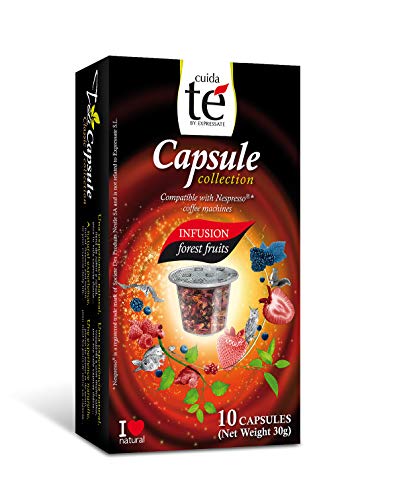 CUIDA TÉ - Infusión Cápsulas Nespresso, Té Frutos del Bosque, Compatibles con Máquinas Nespresso, 60 Cápsulas Forest Fruit