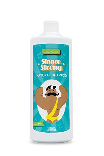 Cuidados Champú Jengibre Ginger Strong, Estimulante Capilar, Anticaspa, Antioxidante, con Panthenol, Todo Tipo de Cabello, Único, 1 Litro