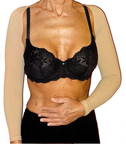 CzSalus Manguitos de compresión para masajes de compresión, Lipedema, Soporte para linfedema - Talla de piel S/M
