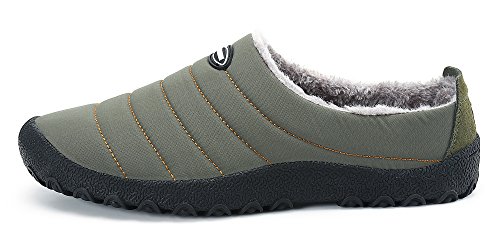 DAFENP Zapatillas de Casa para Hombre Mujer Pantuflas Zapatillas Invierno Pelusa Antideslizante Cálido Confortables Casa Interior y al Aire Libre XZ322-grey-EU39