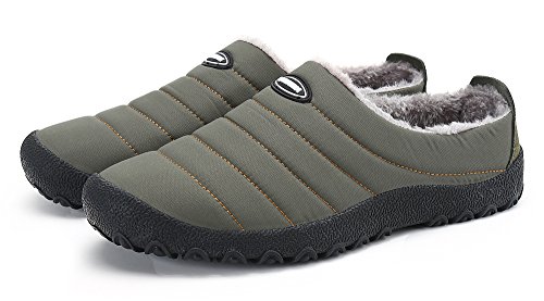 DAFENP Zapatillas de Casa para Hombre Mujer Pantuflas Zapatillas Invierno Pelusa Antideslizante Cálido Confortables Casa Interior y al Aire Libre XZ322-grey-EU39