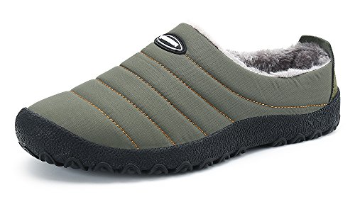 DAFENP Zapatillas de Casa para Hombre Mujer Pantuflas Zapatillas Invierno Pelusa Antideslizante Cálido Confortables Casa Interior y al Aire Libre XZ322-grey-EU39