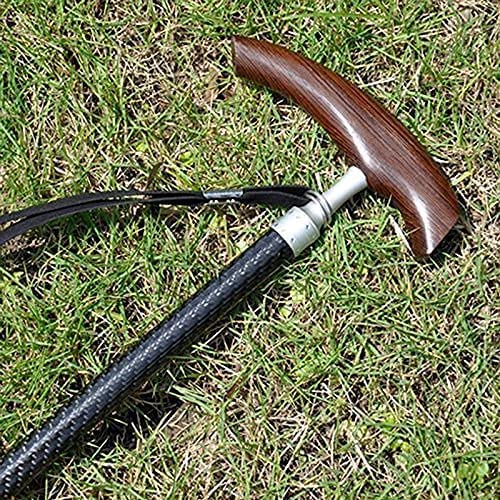 DBOATB Bastón de Fibra de Carbono para Anciano, un pie de Carbono, Ultraligero, Ajustable, incómodo, bastón Ajustable de Madera Maciza