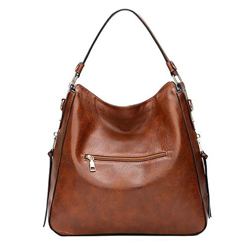 DEERWORD Mujer Bolsos Bandolera Fiesta Casual Hombro Bolsos Totes Bolsos para Piel de PU Marrón