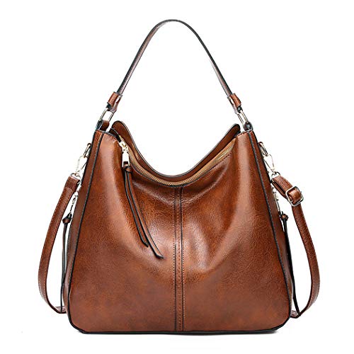 DEERWORD Mujer Bolsos Bandolera Fiesta Casual Hombro Bolsos Totes Bolsos para Piel de PU Marrón