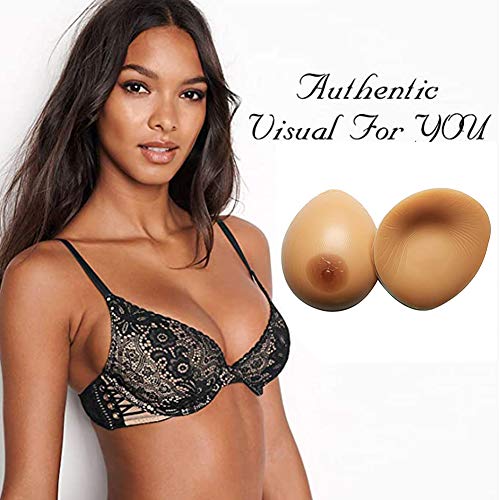 DFGGE Pechos Falsos Autoadhesivo Silicona Realista Formas ​De Senos Inserciones Almohadillas De Sujetador Cóncavas Para Travestis Mastectomía Prótesis Transgénero,Suntan,A cup（500g/pair）