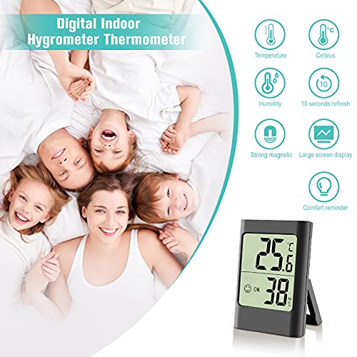 Digital Higrometro Termometro Casa Interior Medidor Humedad Termohigrometro, Indicador de Comodidad, Termometro Ambiental para Medir Ambiente del Hogar