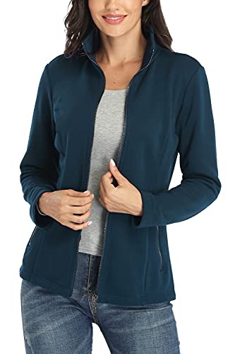 Dilgul Sudadera sin Capucha para Mujer de Otoño Sudadera con Bolsillo, Manga Larga Cremallera Casual Correr Fitness
