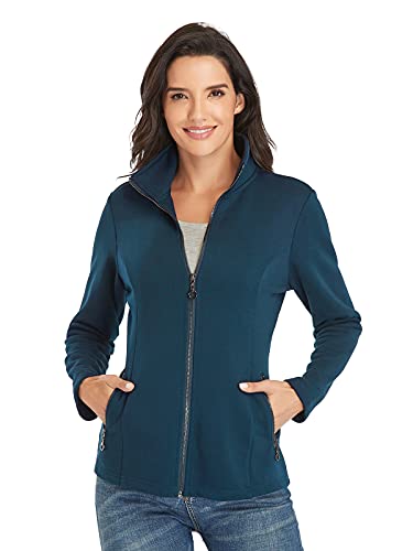 Dilgul Sudadera sin Capucha para Mujer de Otoño Sudadera con Bolsillo, Manga Larga Cremallera Casual Correr Fitness