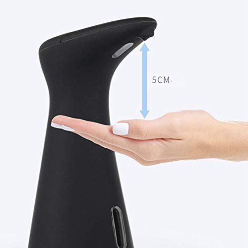 Dispensador automático de jabón de 6.7oz/200 ml automático con sensor inteligente de inducción sin contacto dispensador de lavado de manos para cocina y baño (negro)