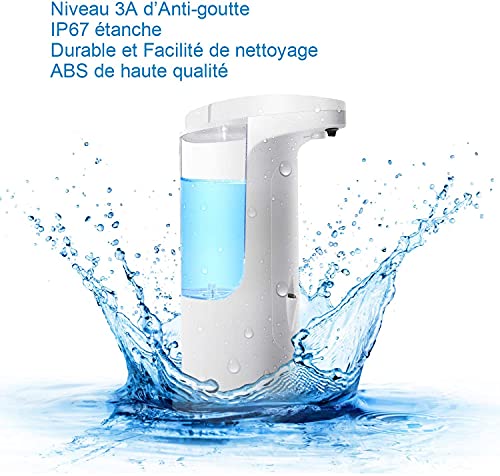 Dispensador Automático de Jabón Líquido con Base Impermeable, Dispensador de Jabón Manos Libres Sin Contacto con Sensor Infrarrojo para Familia, Escuela, Oficina, Hotel, Restaurante