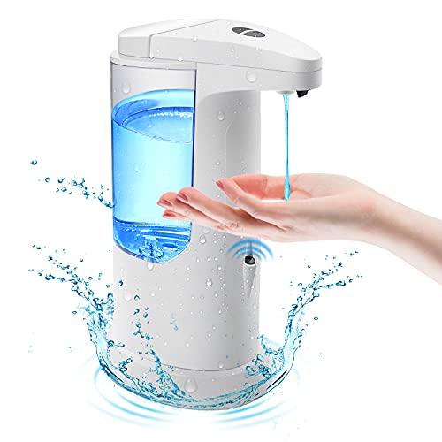 Dispensador Automático de Jabón Líquido con Base Impermeable, Dispensador de Jabón Manos Libres Sin Contacto con Sensor Infrarrojo para Familia, Escuela, Oficina, Hotel, Restaurante