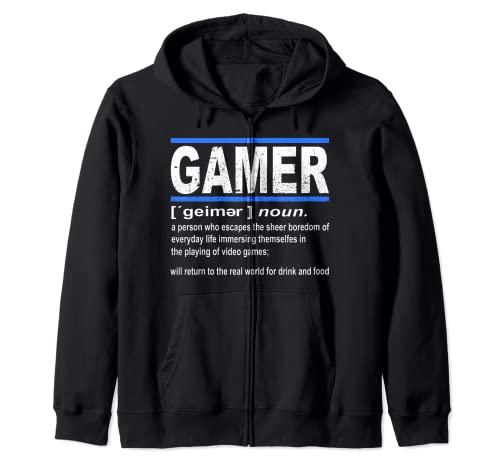Divertido Gamer Definición Gamer Juegos Gráficos Juegos Sudadera con Capucha