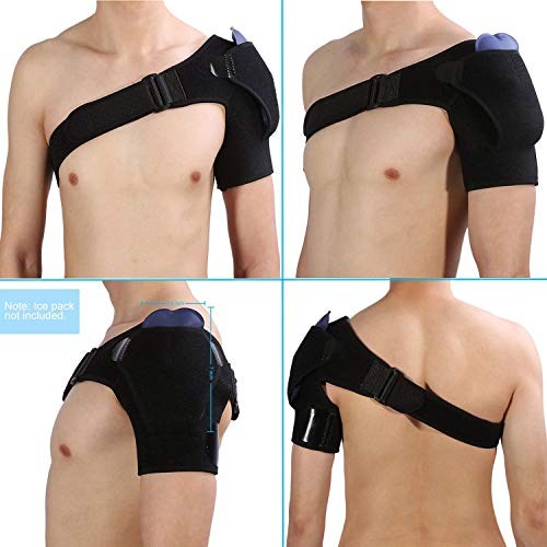 DOACT Hombrera Ajustable, Apoyo de Hombro de Neopreno Transpirable, con Pressurized Hombrera para Prevención y Recuperación de Lesiones Deportivas,tendinitis,protector hombro Hombre/Mujer L(38"-55")