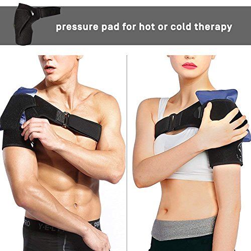Doact Hombro Apoyo de Neopreno con Almohadilla de Presión Ajuste de Compresión Respirable Apoyo de Hombro para Manguito Rotador para Mujer y Hombre Ambos Hombros Izquierdo y Hombros Derecho