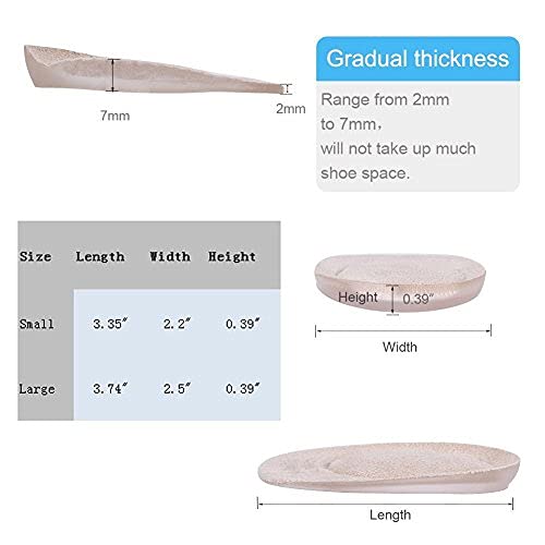 Doact Plantilla de Talón (2 Pares), Plantillas Gel para la Fascitis Plantar, Espolón Calcáneo,Soportes para el Talón y Aliviar el Dolor para Mujer y Hombre (PEQUENO)