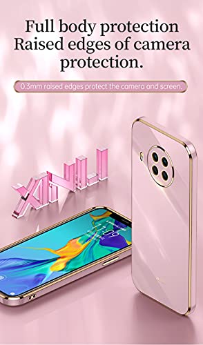 DOINK Funda para Xiaomi MI 10T Lite, Case con Diseño de Borde Dorado, Colorida y Brillante Carcasa de Silicona TPU - Púrpura