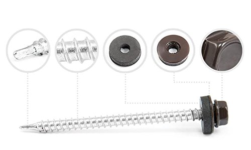 [DQ-PP] 200 pcs trapecio de chapa tornillos de 4,8 mm x 70 mm con forma de trapecio de chapa tornillos de fachada Model: RAL3011 colour: varios