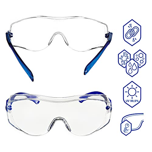 Dräger X-pect 8120 | Cubregafas protectoras | Lentes de seguridad con patillas ajustables| Para laboratorio, agricultura, industria