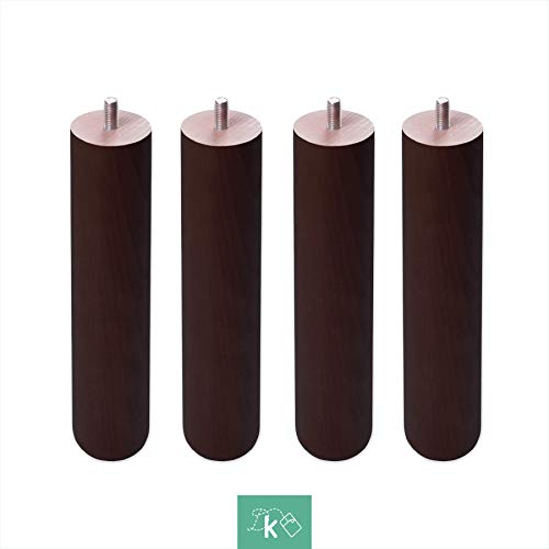 Dreaming Kamahaus Patas Redondas de Madera Color wengue - Altura 15 cm - Rosca de Metrica 10 (1 cms) - Packs de 4 uds de 15 cm