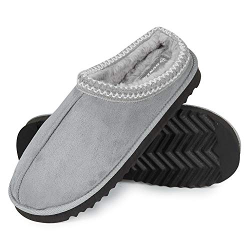 Dunlop Zapatillas Casa Hombre, Zapatillas Hombre Interior Forro Polar, Pantuflas Hombre Suela Antideslizante, Regalos Originales para Hombre y Adolescentes (43, Gris, Numeric_43)