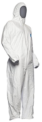 DuPont Tyvek 400 Dual | Ropa de Protección Química, Categoría III, tipo 5 y 6 | Tyvek en la parte frontal | Un Panel Posterior de SMS | Blanco | Talla XXL