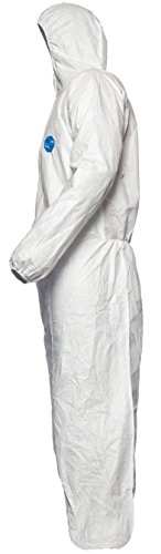 DuPont Tyvek 400 Dual | Ropa de Protección Química, Categoría III, tipo 5 y 6 | Tyvek en la parte frontal | Un Panel Posterior de SMS | Blanco | Talla XXL