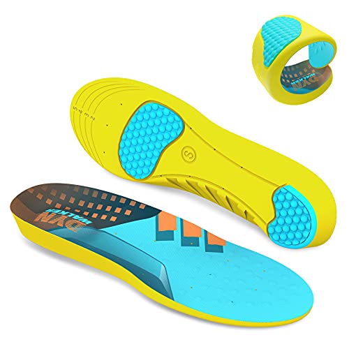 DynWalker Plantillas Gel Activ Unisexo Pies Planos Memory Foam de Cavos Calzado Absorción del Olor y Sudor a Caminata Diseño de Talón Suave Antideslizante Talla Ajustable 1 Par(M'S 42#-M'S 43#)…