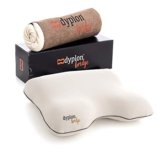 Dyplon Bridge | Almohada Ortopédica Cervical | Memory Foam | Cojin Antiescaras | 4 Posiciones de Descanso | Producto Europeo | Funda 100% en algodón Natural | Transpirable