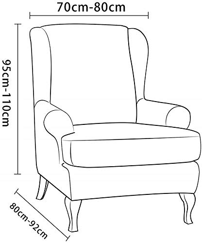 E EBETA Jacquard Funda de Sillón Funda Orejero elástica, Funda Cubre Sillón Relax 1 Plaza, Funda Cojín Independiente (Verde Claro)