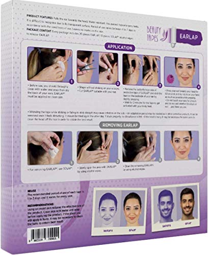 EARLAP Cosmetic Ear Corrector - Resuelve el problema de las orejas grandes - Correctores estéticos para orejas prominentes - Correctores de orejas sobresalientes, sin cirugía Contiene 20 correctores