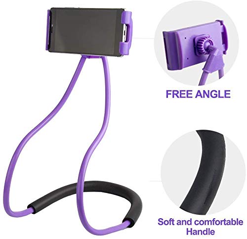 Eight Space Soporte Universal Elegante del teléfono móvil, Soporte Perezoso Flexible DIY - Soporte Cuello - Lazy Soporte - para Dispositivos móviles de 4 a 7.3 Pulgadas (Morado)