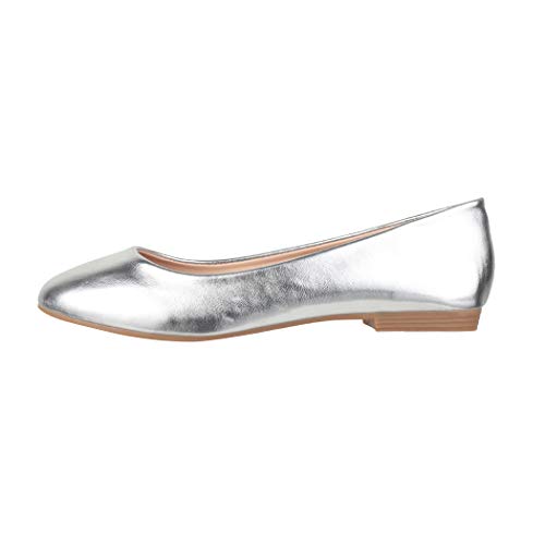 Elara Bailarina Mujer Cómodo Slip Ons Chunkyrayan P Plateado B3039 Silber 38