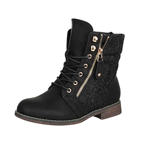 Elara Botines Mujer Trabajo Botas Chunkyrayan Negro Neu-9812-Black-38