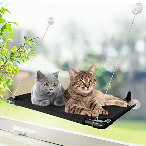 ELCM Cama para Gatos Ventana Hamaca para Gatos Ventana Cama para Gatos Percha para Ventana Cama para Ventana para Gatos con potentes ventosas de hasta 55 Libras