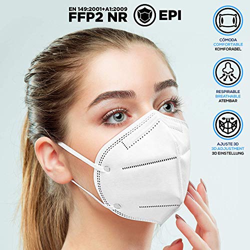 ENERGY FUSION Mascarilla filtrante de partículas FFP3 NR Cumple con EN 149: 2001 + A1:2009 Certificación CE (10-PACK-WHITE)