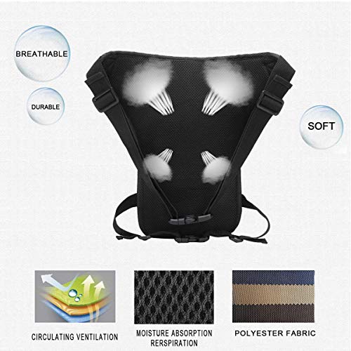 Eshow Bolsa de Pierna de Cintura para Hombres en Poliéster, Bolso Multifuncional para Herramientas de Trabajo y Motocicletas, Adecuada para Montañismo, Deportes y Senderismo