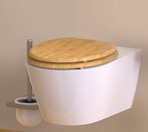 ESL 81001 Asiento de inodoro bambú oscuro